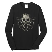 Creepy Octopus Skull Sea Monster Kraken Scuba Diver Goth Long Sleeve Shirt