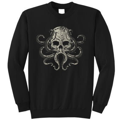 Creepy Octopus Skull Sea Monster Kraken Scuba Diver Goth Sweatshirt