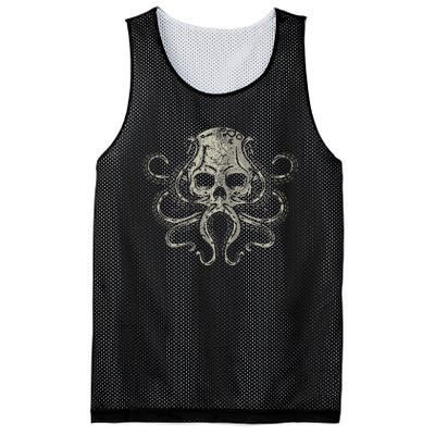 Creepy Octopus Skull Sea Monster Kraken Scuba Diver Goth Mesh Reversible Basketball Jersey Tank