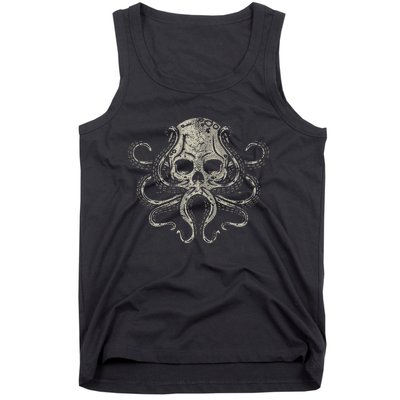 Creepy Octopus Skull Sea Monster Kraken Scuba Diver Goth Tank Top