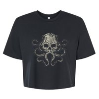 Creepy Octopus Skull Sea Monster Kraken Scuba Diver Goth Bella+Canvas Jersey Crop Tee