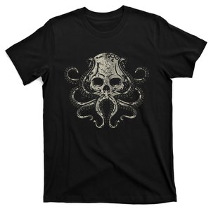 Creepy Octopus Skull Sea Monster Kraken Scuba Diver Goth T-Shirt