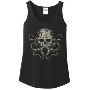 Creepy Octopus Skull Sea Monster Kraken Scuba Diver Goth Ladies Essential Tank