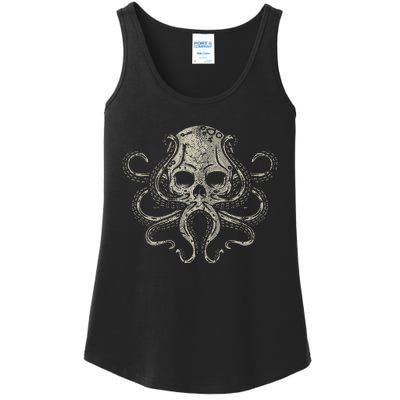 Creepy Octopus Skull Sea Monster Kraken Scuba Diver Goth Ladies Essential Tank