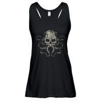 Creepy Octopus Skull Sea Monster Kraken Scuba Diver Goth Ladies Essential Flowy Tank