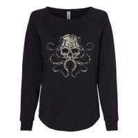 Creepy Octopus Skull Sea Monster Kraken Scuba Diver Goth Womens California Wash Sweatshirt