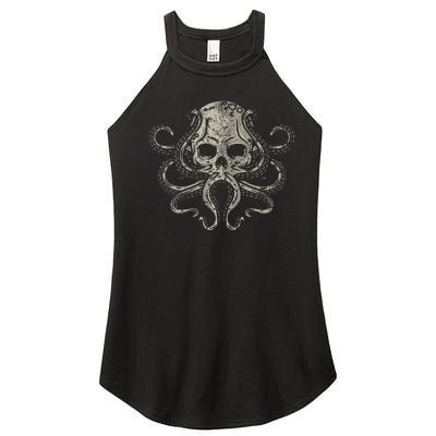 Creepy Octopus Skull Sea Monster Kraken Scuba Diver Goth Women's Perfect Tri Rocker Tank