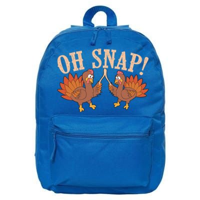 Cool Oh Snap! Funny Turkey With Wishbone Thanksgiving Gift Great Gift 16 in Basic Backpack