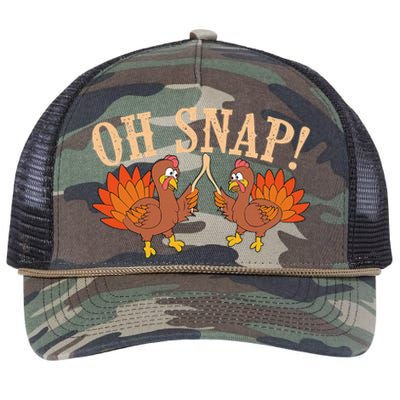 Cool Oh Snap! Funny Turkey With Wishbone Thanksgiving Retro Rope Trucker Hat Cap