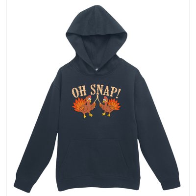 Cool Oh Snap! Funny Turkey With Wishbone Thanksgiving Urban Pullover Hoodie