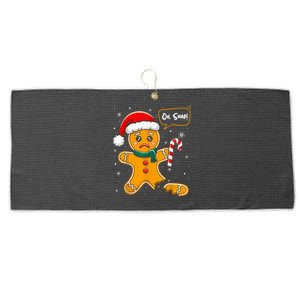 Christmas Oh Snap Gingerbread Man Cookie X Mas Pjs Large Microfiber Waffle Golf Towel