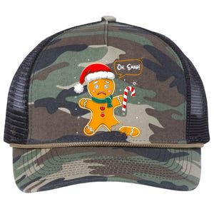 Christmas Oh Snap Gingerbread Man Cookie X Mas Pjs Retro Rope Trucker Hat Cap