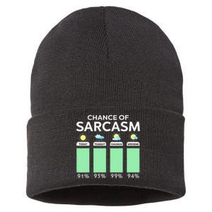 Chance Of Sarcasm Weather Forecast Sarcastic Funny Humor Sustainable Knit Beanie