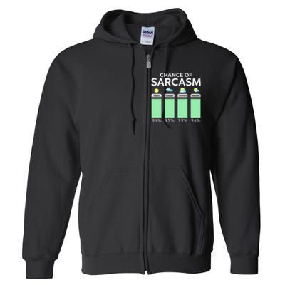 Chance Of Sarcasm Weather Forecast Sarcastic Funny Humor Full Zip Hoodie