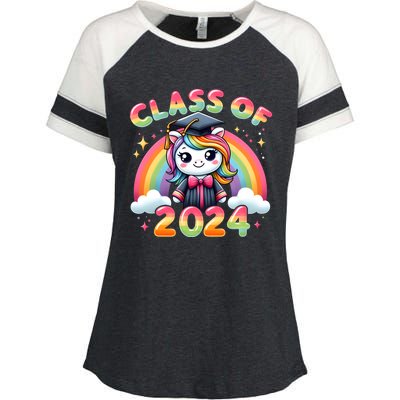 Class Of School Cute Unicorn Goodbye School Hello Summer Gift Enza Ladies Jersey Colorblock Tee