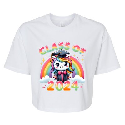 Class Of School Cute Unicorn Goodbye School Hello Summer Gift Bella+Canvas Jersey Crop Tee