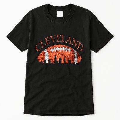 Cleveland Ohio Skyline Football Souvenir Tall T-Shirt