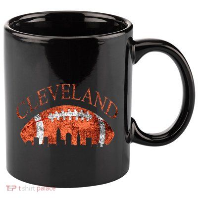 Cleveland Ohio Skyline Football Souvenir 11oz C Handle Ceramic Mug