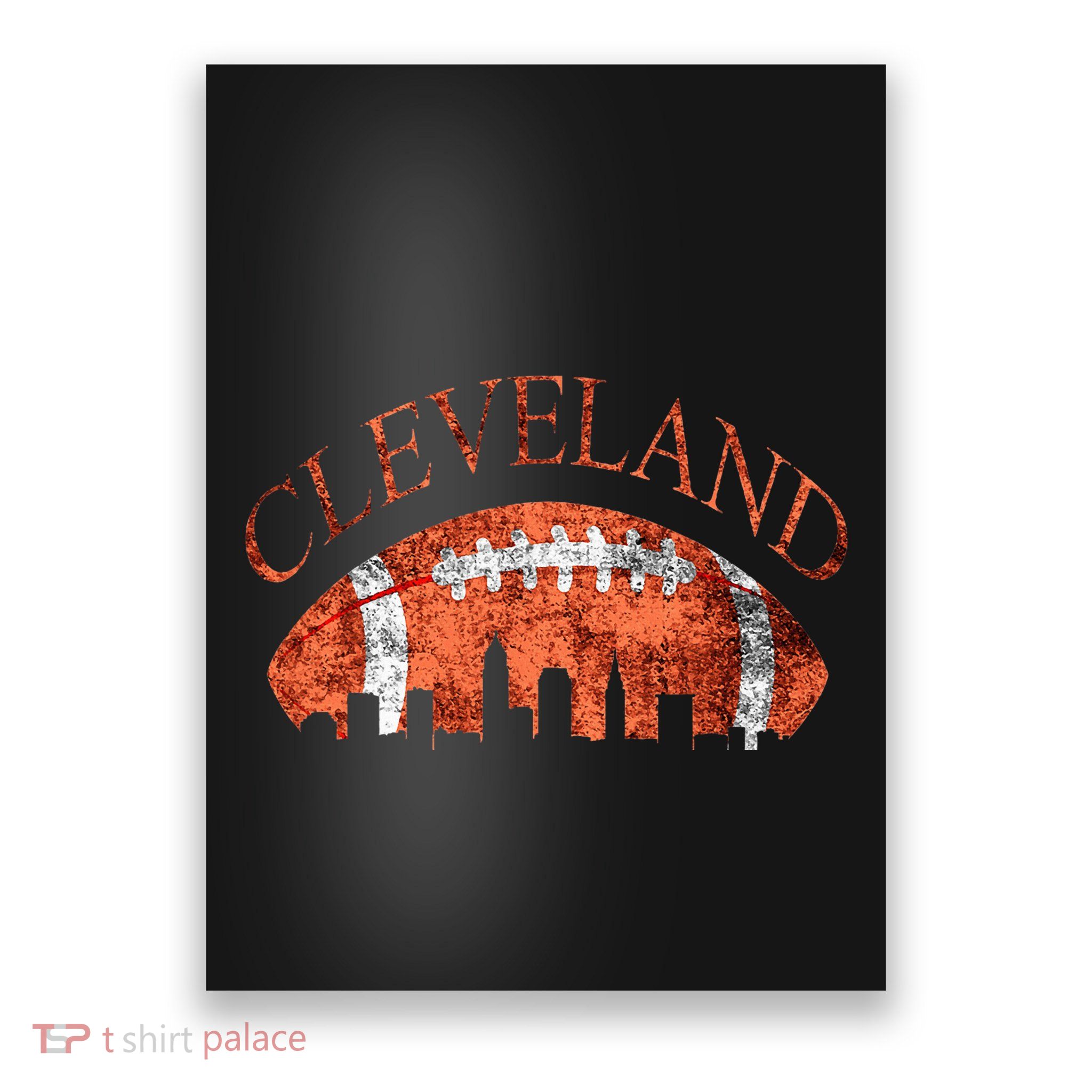 Cleveland Ohio Skyline Football Souvenir Poster