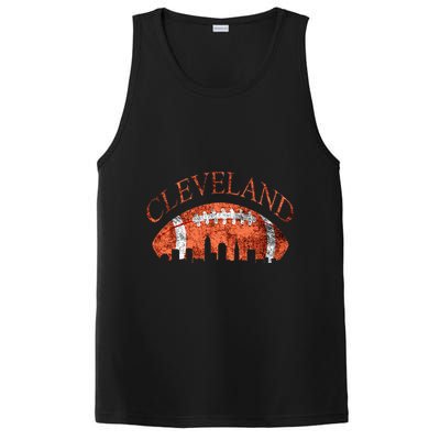 Cleveland Ohio Skyline Football Souvenir PosiCharge Competitor Tank