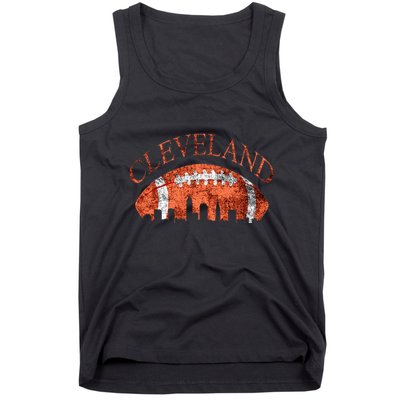 Cleveland Ohio Skyline Football Souvenir Tank Top