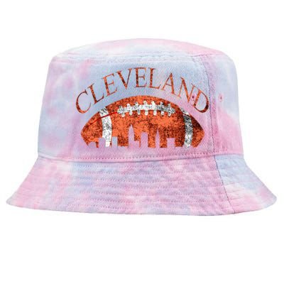 Cleveland Ohio Skyline Football Souvenir Tie-Dyed Bucket Hat