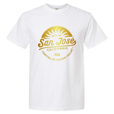 City Of San Jose California 1777 Capital Of Silicon Valley Garment-Dyed Heavyweight T-Shirt