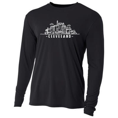 Cleveland Ohio Skyline Cooling Performance Long Sleeve Crew