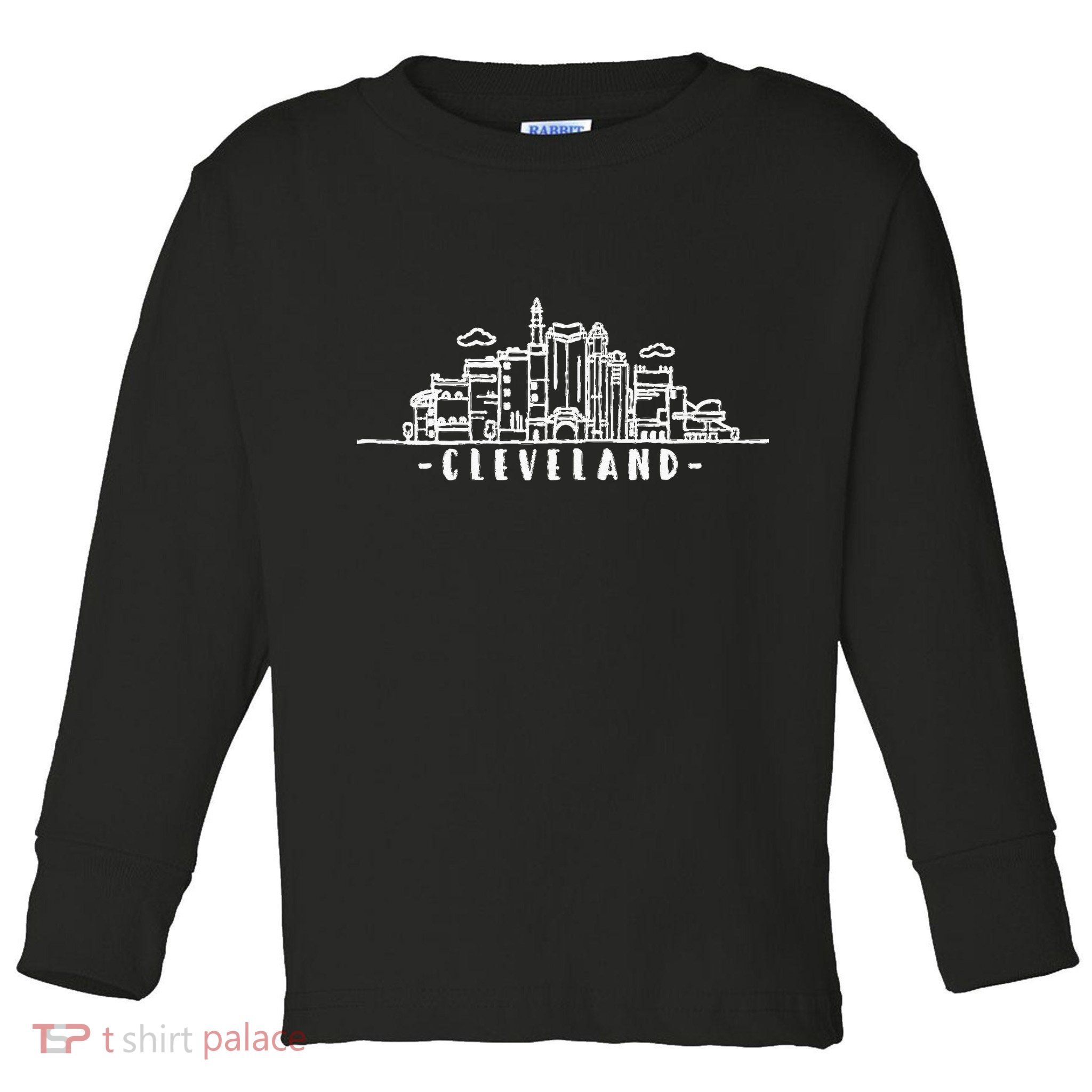 Cleveland Ohio Skyline Toddler Long Sleeve Shirt