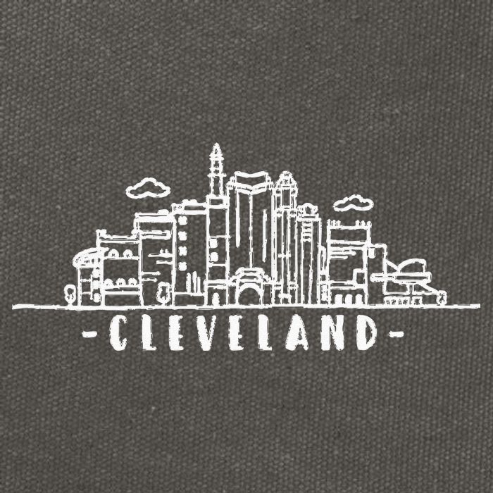 Cleveland Ohio Skyline Cotton Canvas Backpack