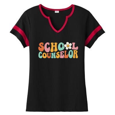 Counseling Office School Guidance Groovy Back To School Ladies Halftime Notch Neck Tee