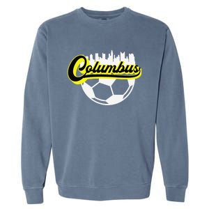 Columbus Ohio Soccer Apparel City Skyline Futbol Garment-Dyed Sweatshirt