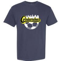 Columbus Ohio Soccer Apparel City Skyline Futbol Garment-Dyed Heavyweight T-Shirt