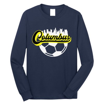 Columbus Ohio Soccer Apparel City Skyline Futbol Long Sleeve Shirt