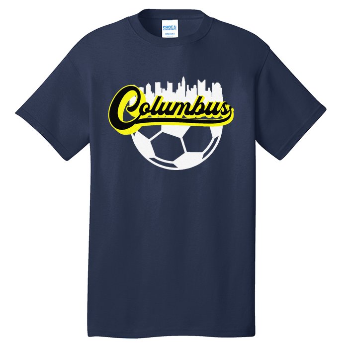 Columbus Ohio Soccer Apparel City Skyline Futbol Tall T-Shirt