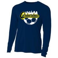 Columbus Ohio Soccer Apparel City Skyline Futbol Cooling Performance Long Sleeve Crew