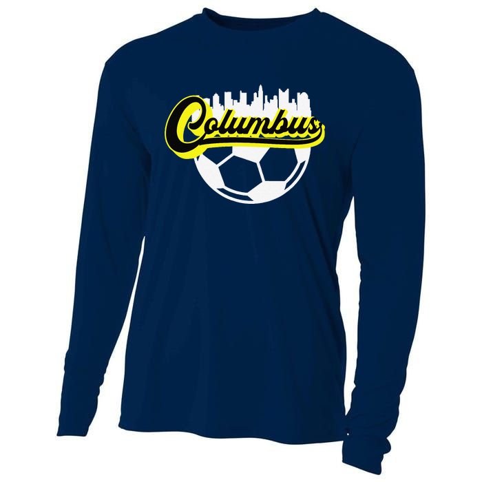 Columbus Ohio Soccer Apparel City Skyline Futbol Cooling Performance Long Sleeve Crew