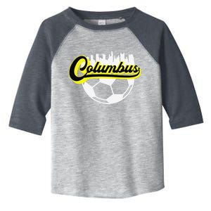 Columbus Ohio Soccer Apparel City Skyline Futbol Toddler Fine Jersey T-Shirt