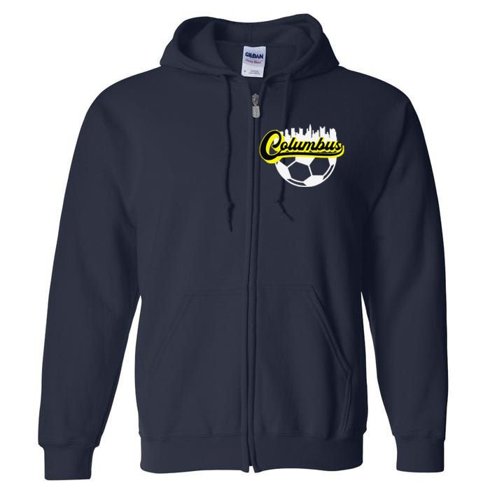 Columbus Ohio Soccer Apparel City Skyline Futbol Full Zip Hoodie