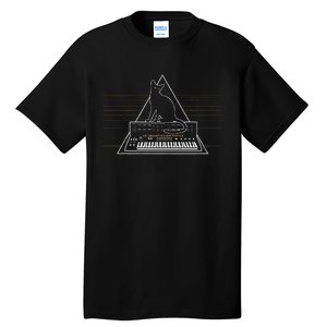 Cats On Synthesizer In Space Lover Music Producer Synth Tall T-Shirt