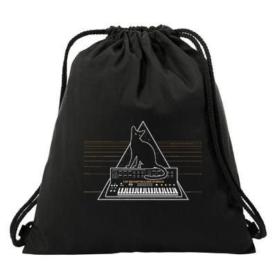 Cats On Synthesizer In Space Lover Music Producer Synth Drawstring Bag