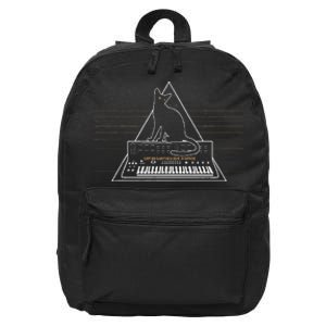 Cats On Synthesizer In Space Lover Music Producer Synth 16 in Basic Backpack