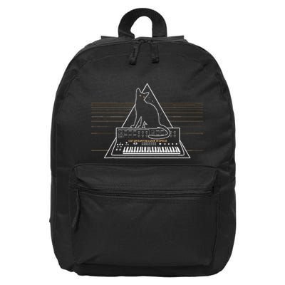 Cats On Synthesizer In Space Lover Music Producer Synth 16 in Basic Backpack