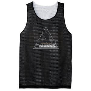 Cats On Synthesizer In Space Lover Music Producer Synth Mesh Reversible Basketball Jersey Tank