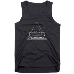 Cats On Synthesizer In Space Lover Music Producer Synth Tank Top