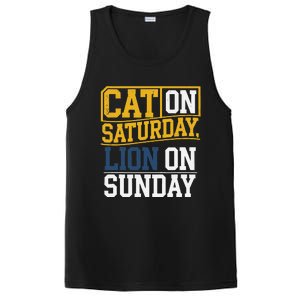 Cat On Saturday Lion On Sunday Funny Gag PosiCharge Competitor Tank