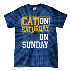 Cat On Saturday Lion On Sunday Funny Gag Tie-Dye T-Shirt