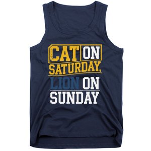 Cat On Saturday Lion On Sunday Funny Gag Tank Top