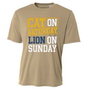 Cat On Saturday Lion On Sunday Funny Gag Cooling Performance Crew T-Shirt