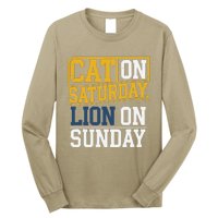 Cat On Saturday Lion On Sunday Funny Gag Long Sleeve Shirt